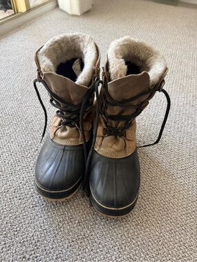 Vintage Sorel Buffalo Boots Mens Size 8 Brown Leather Waterproof